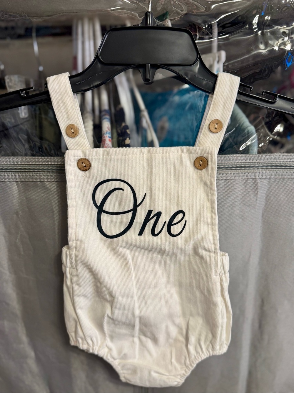 Ivory Baby Corduroy One-Piece Romper